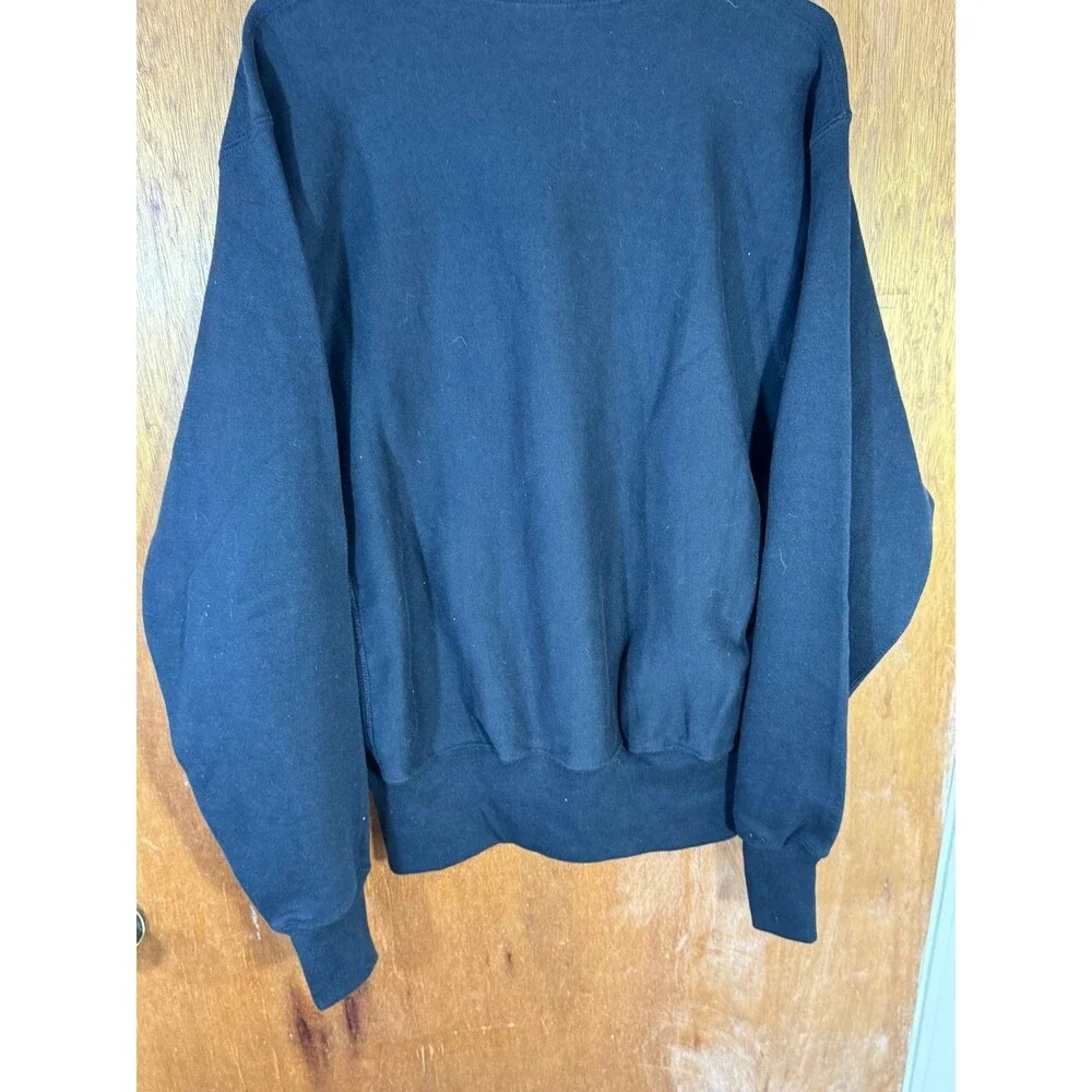 Vintage Q95 Rock N’‎ Roll Radio Station Crewneck Black Sweater Lee Large USA